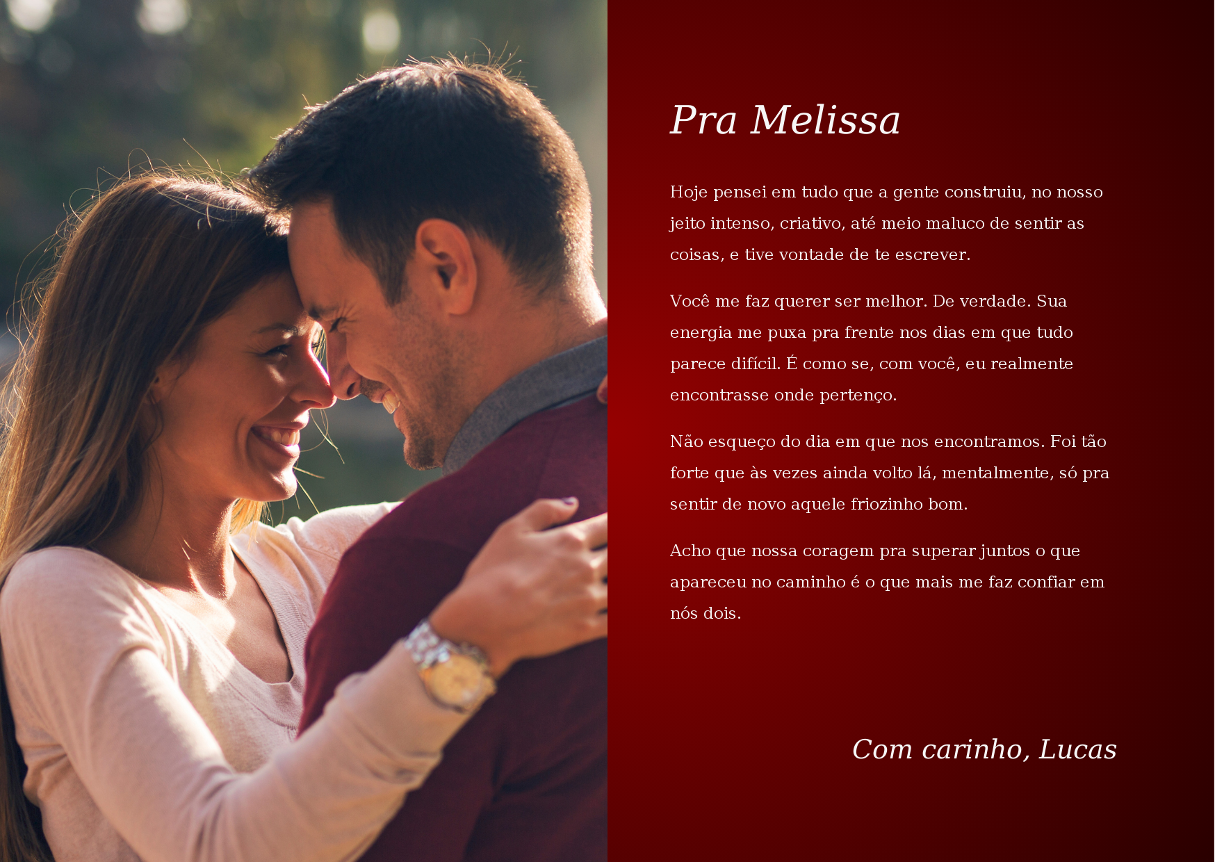 Exemplo de carta com foto